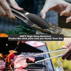 Set of 2 Cooking Tongs,600ºf High Heat-Resistant,Kitchen Utensils,Cooking Utensils for Grill,Salad,Bbq,Frying,Baking,Serving 9/12 Inches No Brand