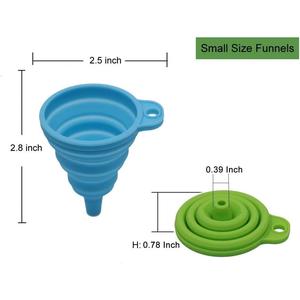 4-pcs Collapsible Silicone Funnels for Kitchen, Small & Large, Food Grade, Foldable for Easy Liquid Transfer & Bottle Filling - Kitchen Gadgets