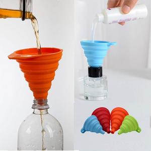 4-pcs Collapsible Silicone Funnels for Kitchen, Small & Large, Food Grade, Foldable for Easy Liquid Transfer & Bottle Filling - Kitchen Gadgets