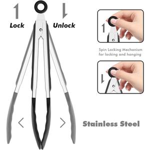 Set of 2 Cooking Tongs,600ºf High Heat-Resistant,Kitchen Utensils,Cooking Utensils for Grill,Salad,Bbq,Frying,Baking,Serving 9/12 Inches No Brand