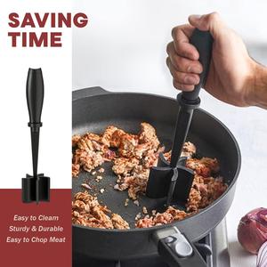 Meat Chopper & Masher – Heat Resistant, Non-Stick Nylon Kitchen Utensil - Ideal for Meat Preparation - Perfect for Ground Beef, Turkey & More
