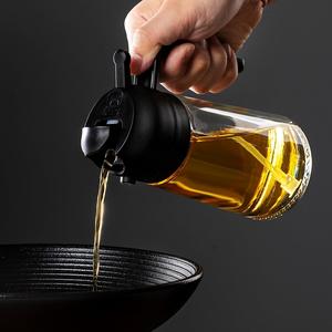 Oil Dispenser for Kitchen - 16Oz / 470Ml Olive Oil Bottle - 2 in 1 Olive Oil Dispenser & Oil Sprayer with Brush - Oil Sprayer for Cooking, Salad, Barbecue Black CXINYI