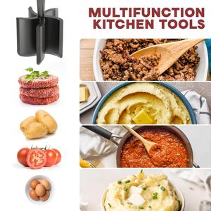 Meat Chopper & Masher – Heat Resistant, Non-Stick Nylon Kitchen Utensil - Ideal for Meat Preparation - Perfect for Ground Beef, Turkey & More