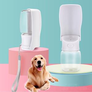 Portable Foldable Dog Water Bottle, Leak-Proof BPA-Free Travel Dispenser, White, 350ml & 550ml