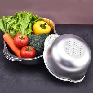 Rice Washer Strainer Bowl, Stainless Steel Washing Bowl for Rinsing Quinoa, Side Drainers Colander for Cleaning Fruits, Vegetables, and Beans - Versatile Kitchen Gadgets No Brand