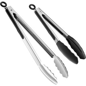 Set of 2 Cooking Tongs,600ºf High Heat-Resistant,Kitchen Utensils,Cooking Utensils for Grill,Salad,Bbq,Frying,Baking,Serving 9/12 Inches No Brand