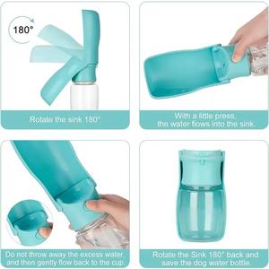 Portable Foldable Dog Water Bottle, Leak-Proof BPA-Free Travel Dispenser, White, 350ml & 550ml