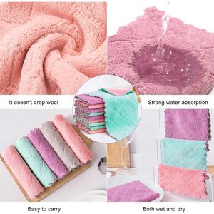 12 Pack Super Absorbent Lightweight Coral Velvet Dish Towels, Quick-Dry Microfiber Kitchen Cloths, Soft & Reusable Non-Stick Household Cleaning Rags